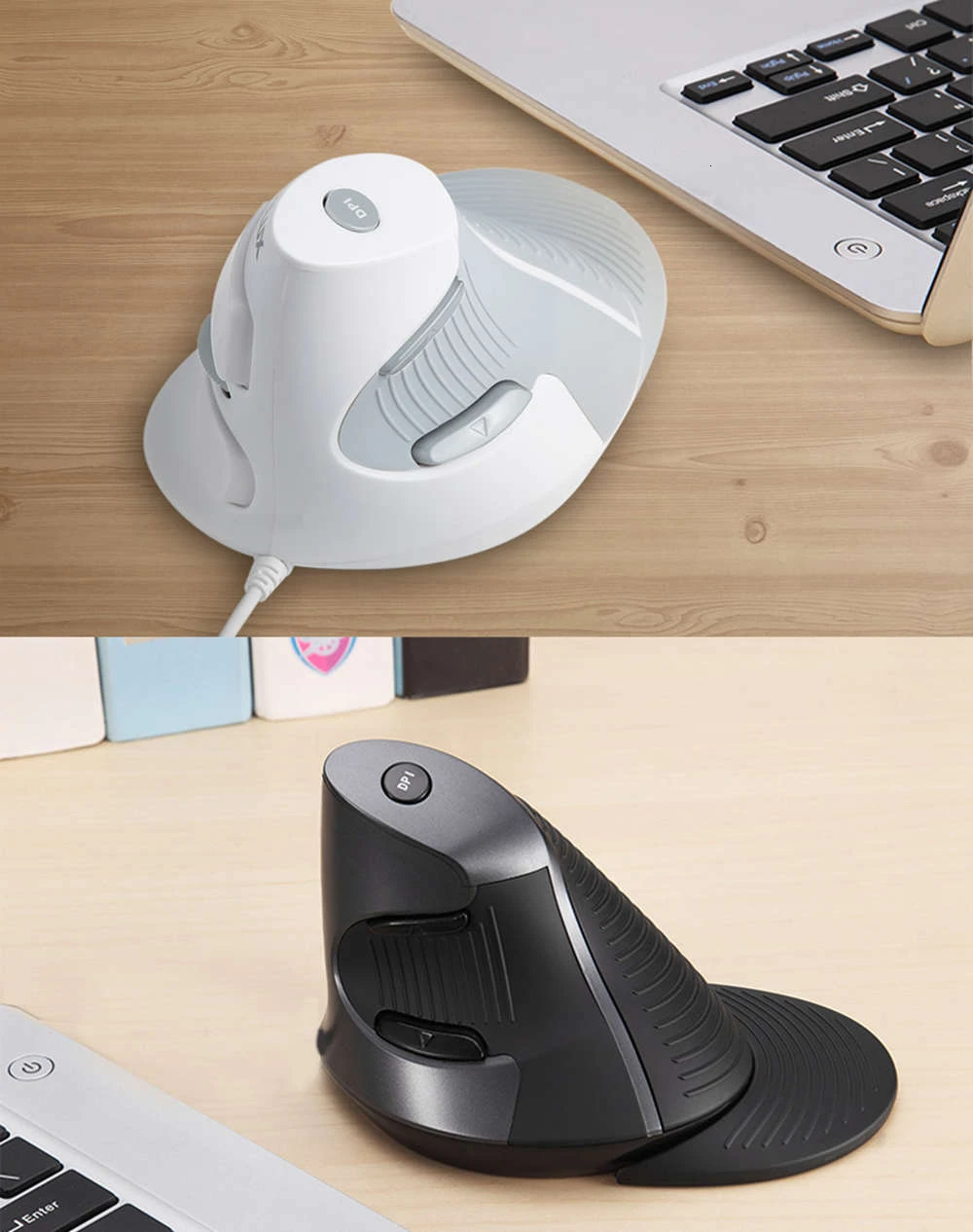 Delux Вертикальная игровая мышь 1600DPI Эргономичный дизайн оптическая Mause USB