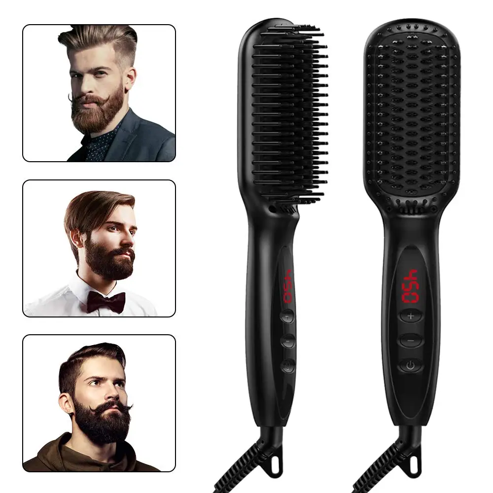 

Multifunctional Hair Comb Brush Beard Straightener Hair Straighten Straightening Comb Hair Curler Quick Hair Styler For Men