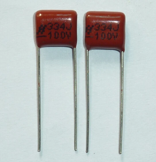 10 шт./100 шт. Конденсатор CBB 334 100 в 334J 0 33 мкФ 330nF P7.5 Металлизированный