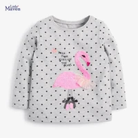 little maven 2020 autumn girls brand clothes children hoodies sweatshirts girl unicorn applique kids sweatshirts fleece 51788