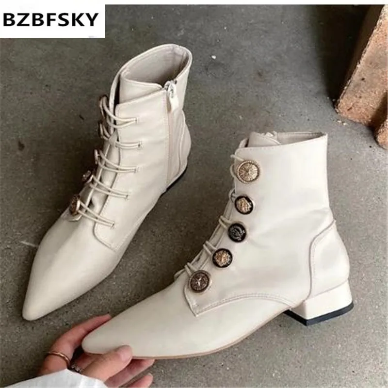 

BZBFSKY 2021 Fashion Women Ankle Boots Zipper Pointed Toe Short Booties Low Heel Soft Sole Ladies High Quality Chelsea Shoes