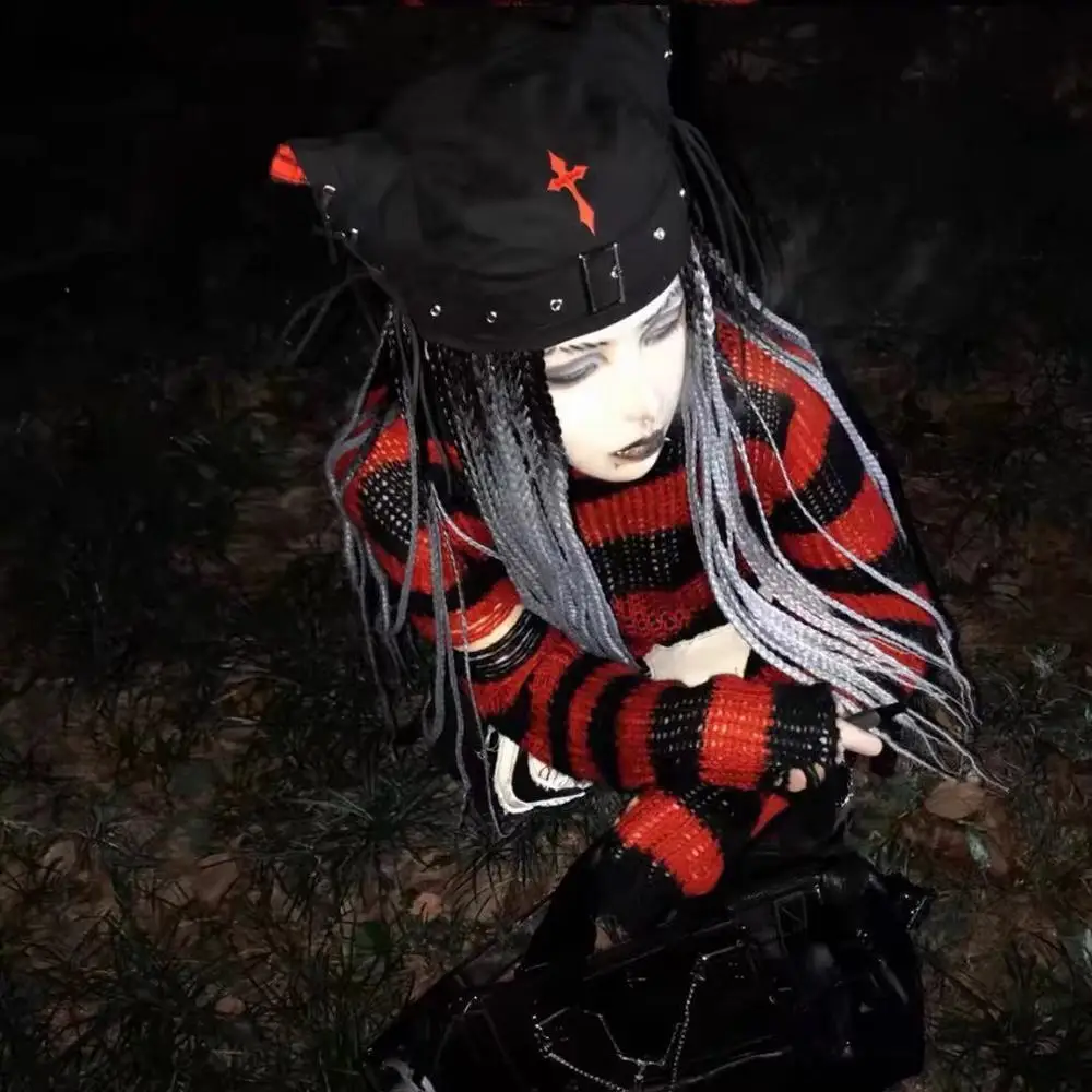 Женский берет с кошачьими ушками Черный Повседневный в стиле хип-хоп | Аксессуары