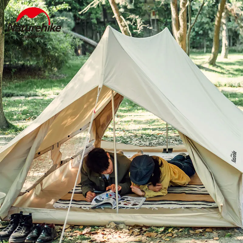 Naturehike 3-4 Person Family Tent Camping Cotton Eaves Big Space Waterproof Thickened Outdoor Hiking Picnic Extend5.6 | Спорт и