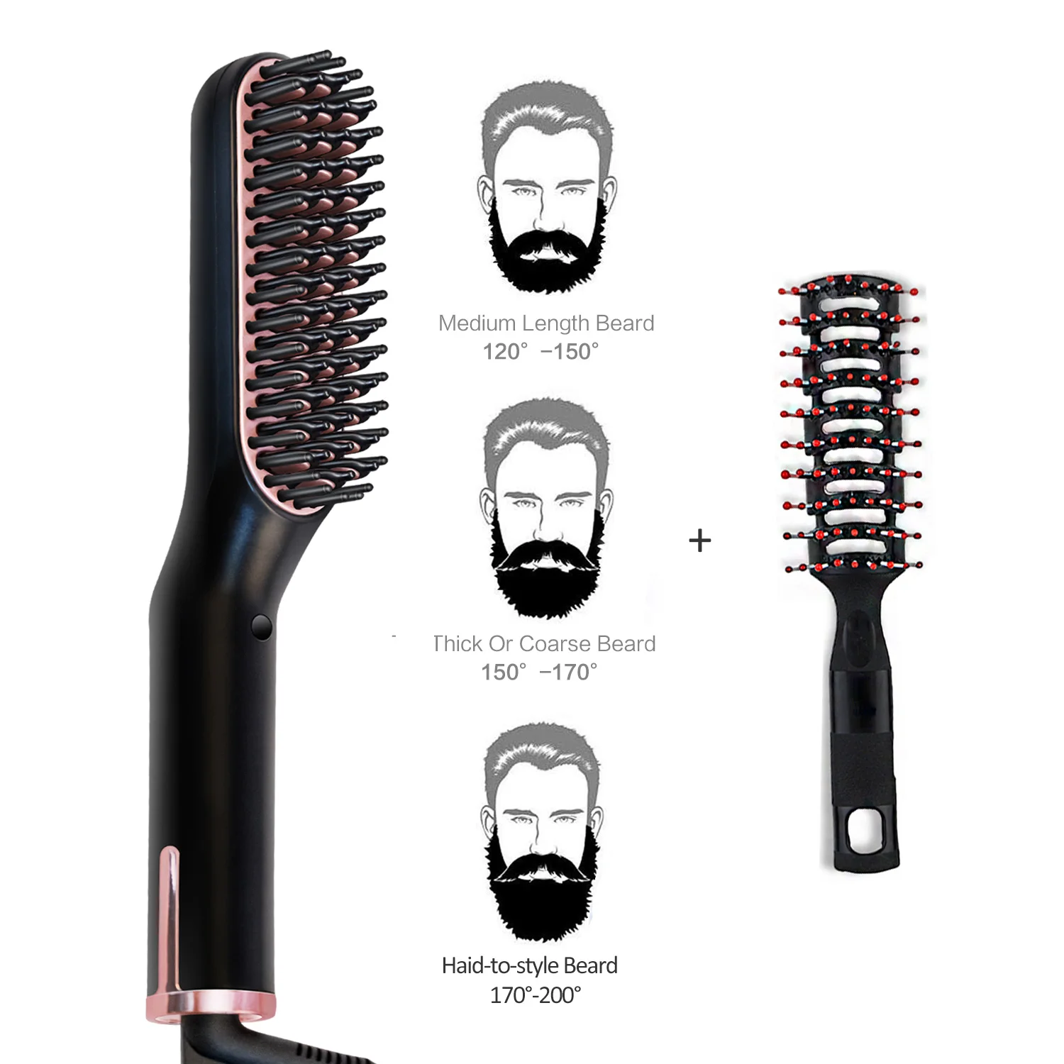 

3 в 1 PTC нагревательный выпрямитель для волос, расчески, персональный уход, гладкая мужская форма для укладки, Антистатическая пушистая пряма...