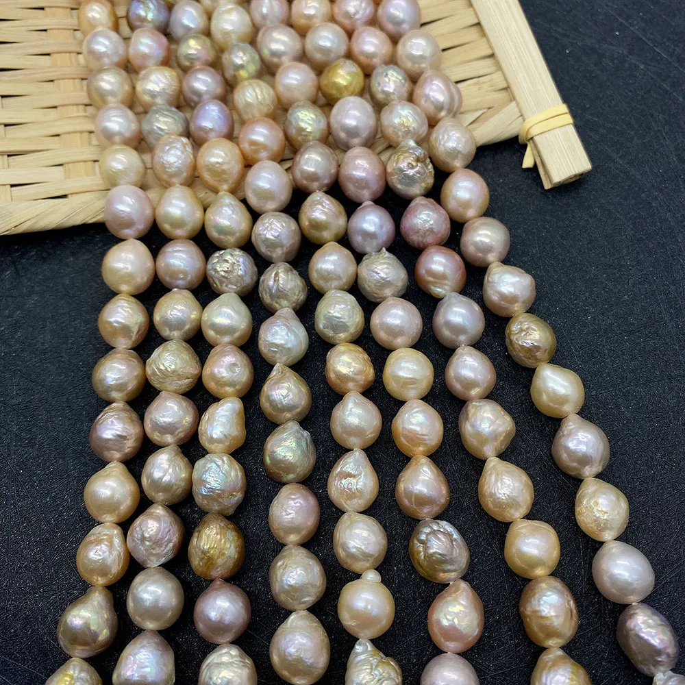 

3 Pcs Freshwater Pearl Bracelet White Purple Pink Natural Perforated Loose Beads for Women's Jewelry Making DIY Necklace Pendant