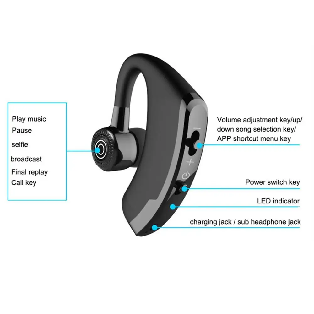 V9 наушники Bluetooth гарнитура беспроводная бизнес диск вызова спортивные для iphone