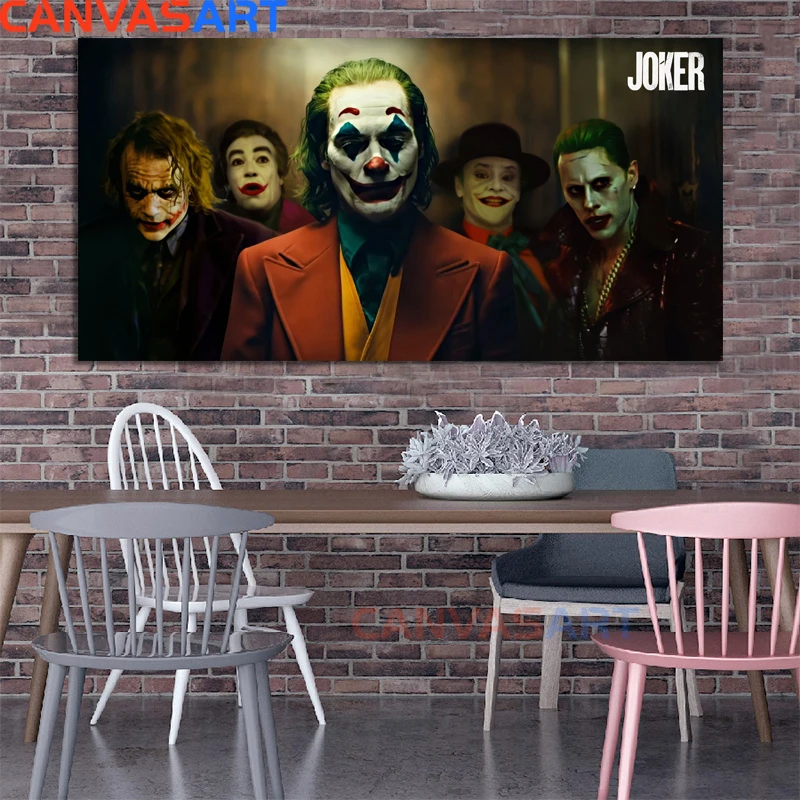 Художественный плакат DC Joker на холсте Настенная картина с оригинальным фильмом