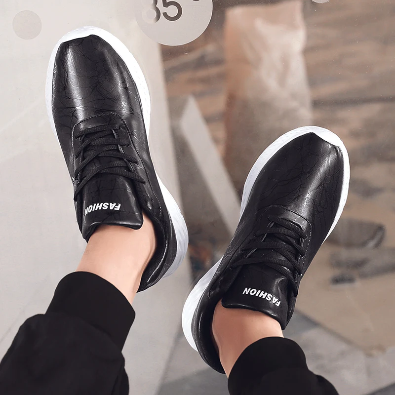 

sneakers sapatos casuales sale mens leather leisure spring shoes sports informales men sneaker s of on Sneaker black fashion 39