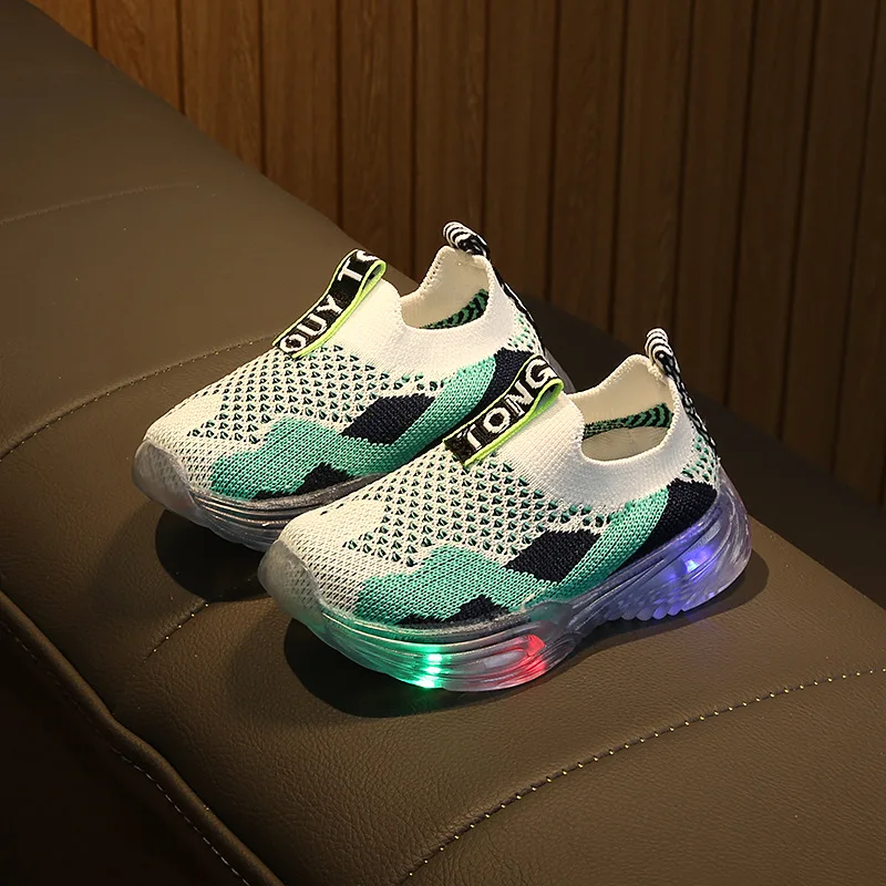 2019 светодиодный свет вверх модная спортивная обувь детская повседневная