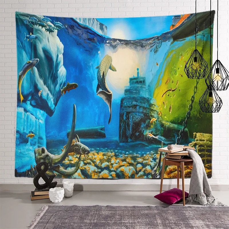 Посейдон гобелен настенный ковер греческая мифология настенное Одеяло