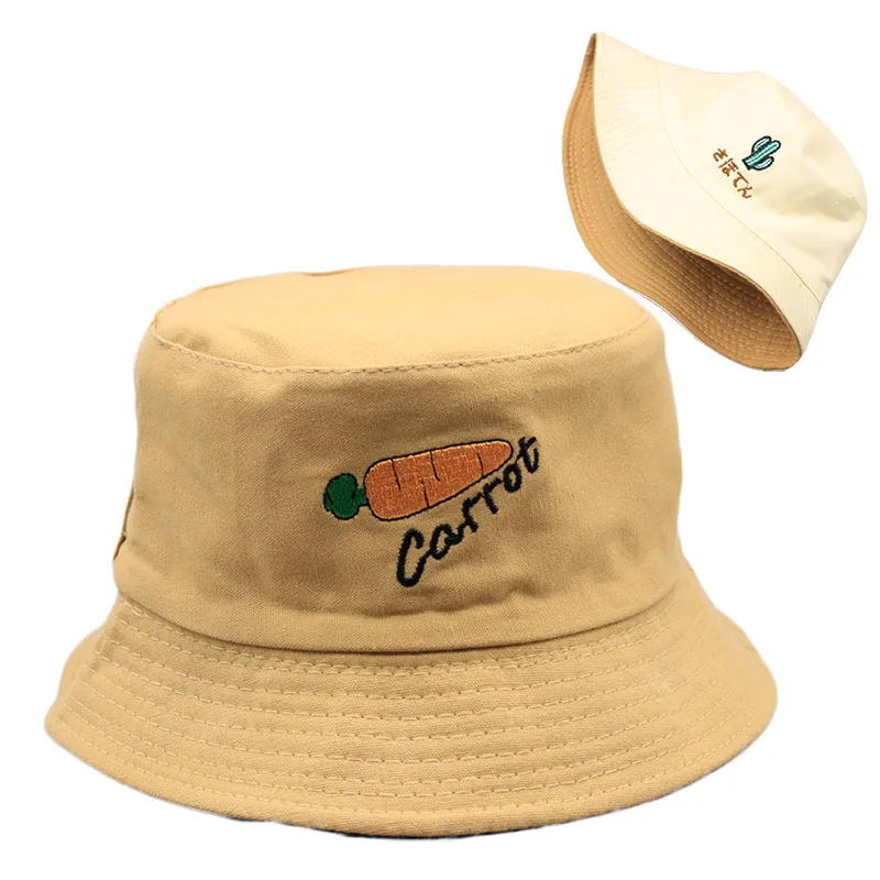 Панама хлопковая с фруктовым принтом женская двусторонняя Солнцезащитная