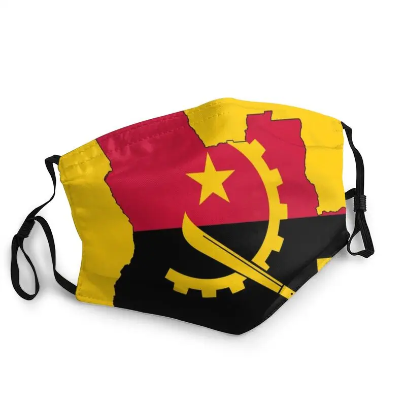 

Angola Map And Flag Mouth Face Mask Unisex Adult Anti Dust Mask Protection Cover Breathable Respirator Muffle