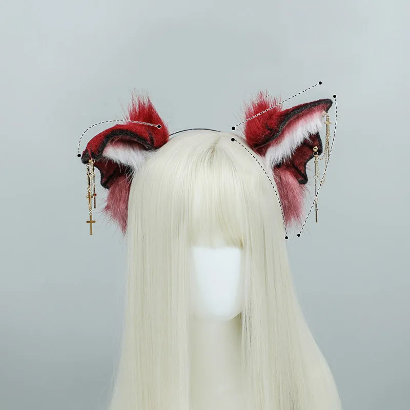 Повязка на голову женская в виде крыльев дьявола и летучей мыши | Тематическая