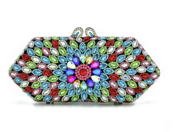 Женский вечерний кошелек со стразами для невесты яркий великолепный дизайн