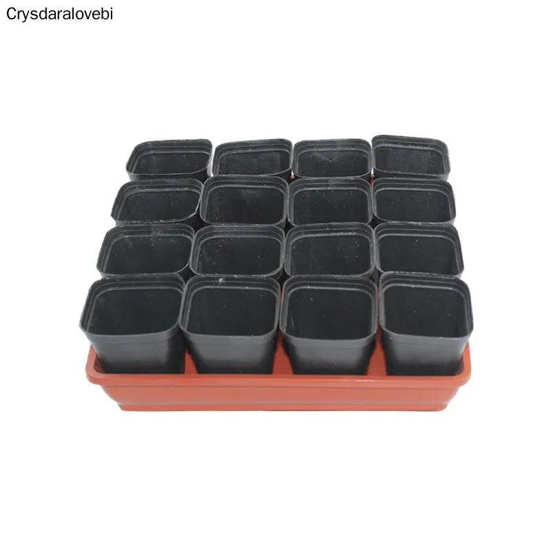 

100pcs small Plastic Flowers Plants pot Nursery Pot Plant Seedling Pouch Holder Raising Bag Nutrition Block Pots Garden Supplies