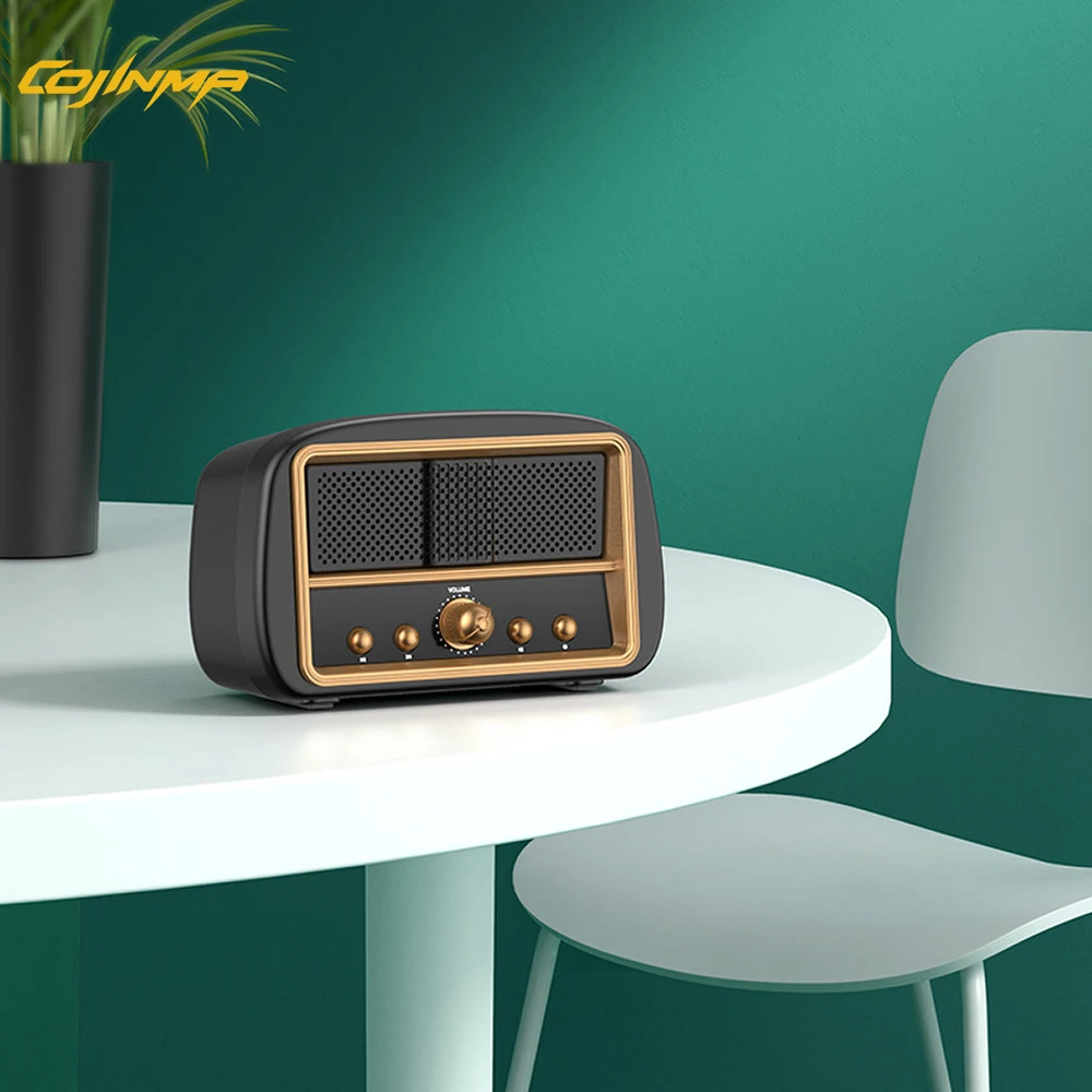 

COJINMA Retro Bluetooth Speaker,Vintage with Old Fashioned Classic Style,Bluetooth 5.0 Wireless Connection,TF Card and MP3 Play