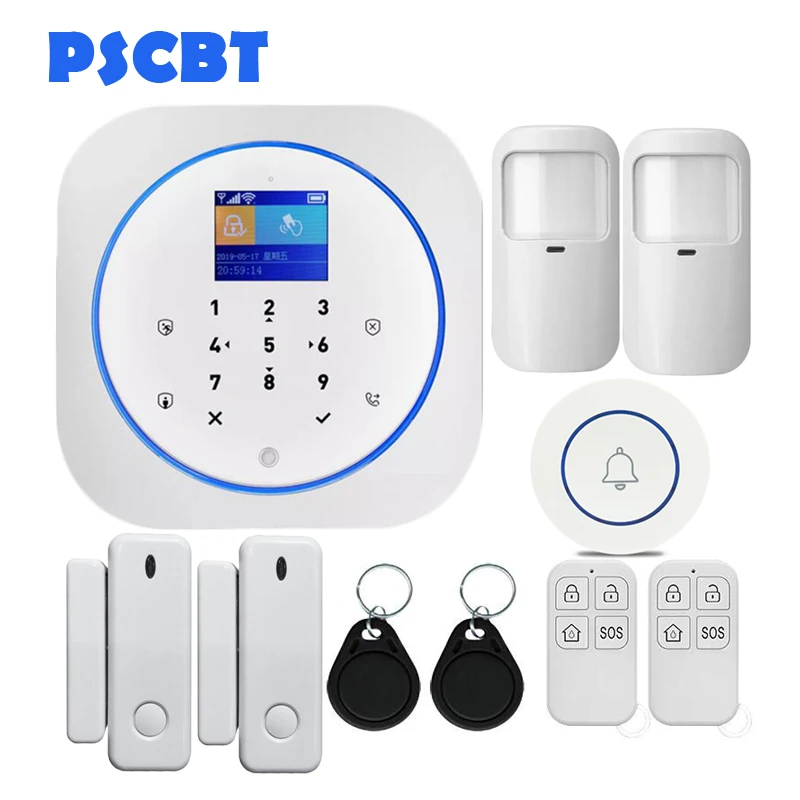 Kit 17 PS12 Tuya домашняя охранная Wi-Fi сигнализация GSM SIM карта телефон дозвон приложение дистанционное управление 11 видов языков вор охранная сигнализация - Color: Kit 17