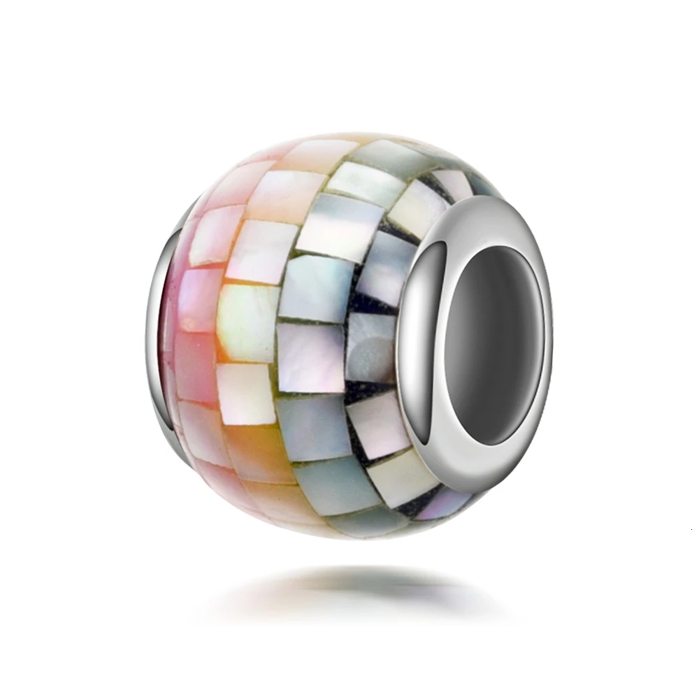 DEVOLOVE Настоящее серебро 925 проба Шарм бисера Радуга мозаика Fit оригинальный Pandora