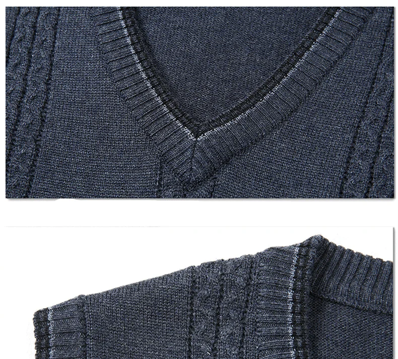 

BAIDAFEI Dad Tank Top Autumn Middle-aged Men's Pullover 2020 New Knitted Casual Elderly Sweater Father Vest Men Clothing Gray