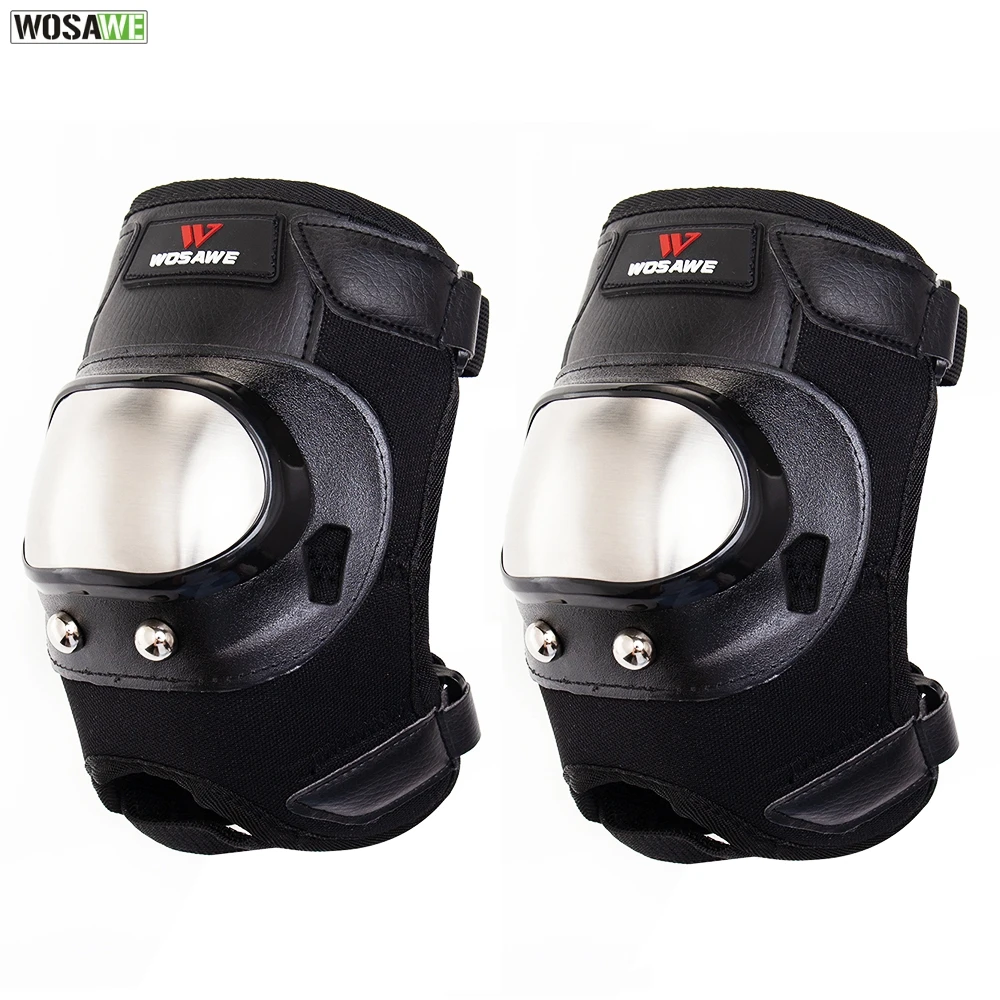 WOSAWE Motorcycle Stainless Steel Knee Pads Elbow Pad Set Motocross Off-road Racing Anti-Fall Protective Gear Body Guard |