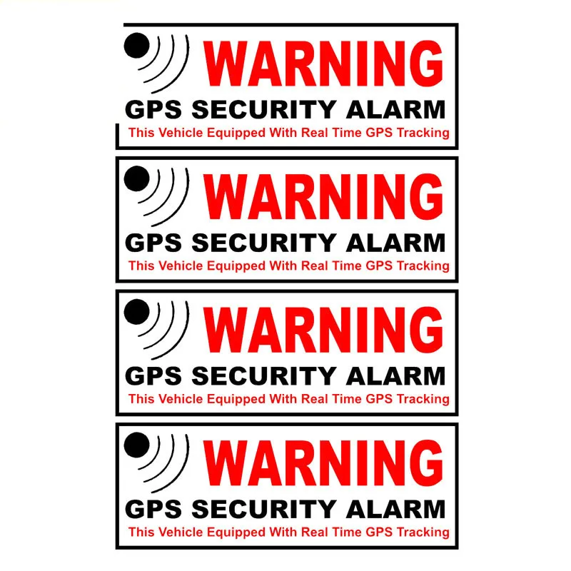 

4 X GPS Security Alarm Warning Mark Car Sticker fashion Sunscreen waterproof Motorcycles Window Styling KK 10cm*4cm