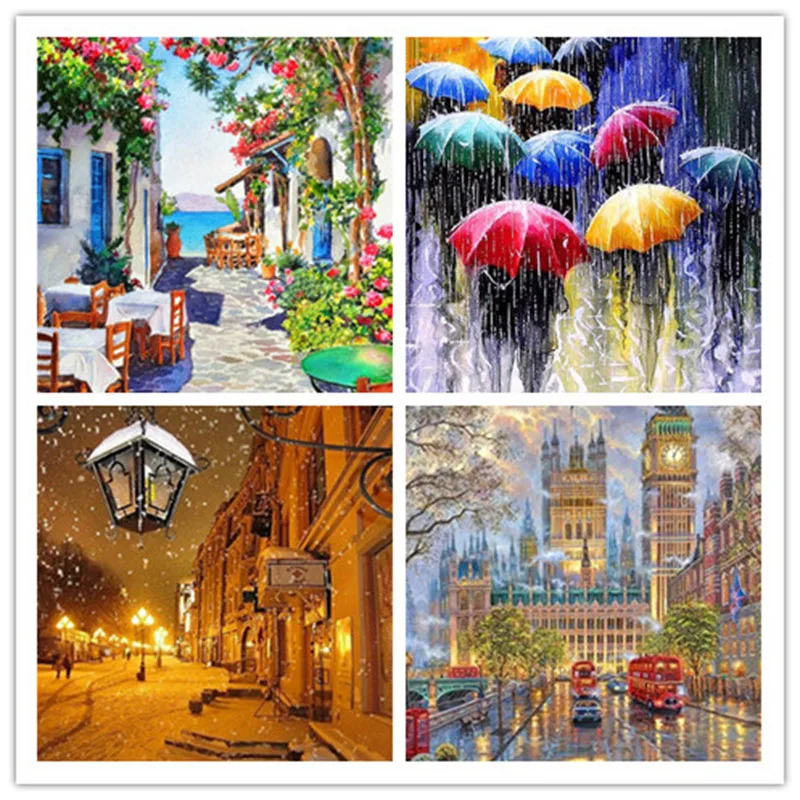 

5D алмазная живопись, полная вышивка квадратными/круглыми стразами, городская вышивка, распродажа, город, Настенный декор ручной работы, моз...