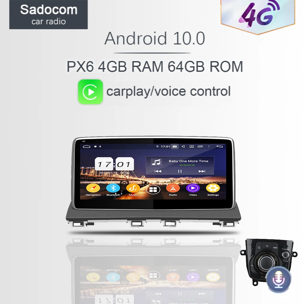 10 25 &quotDSP 1 Din Android 9 0 8 Core 4 Гб + 64 ГБ Автомобильный dvd плеер gps карта RDS автомобильное