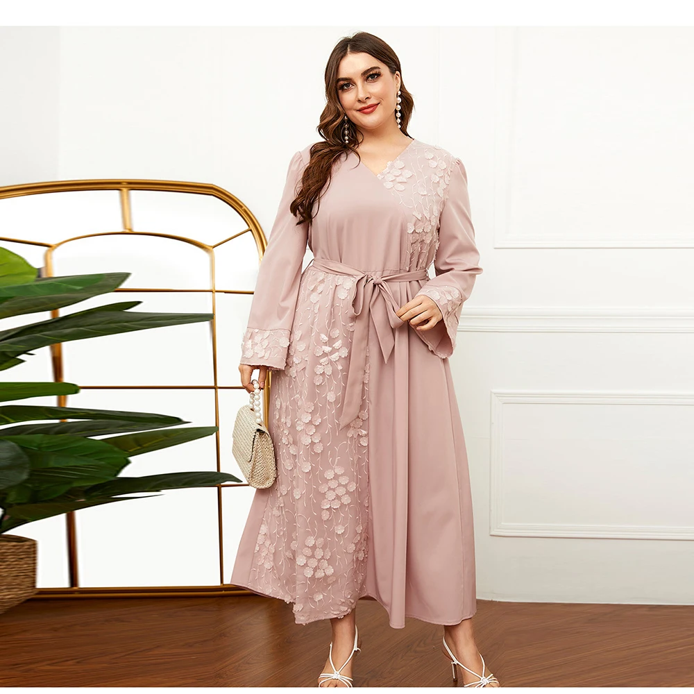 Рамадан ИД Мубарак розовая мусульманская модель Турция ислам пакистанское платье для женщин женский халат кафтан марокканский кафтан