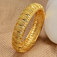 annayoyo 1pieces 24k gold color bangles for women gold bracelets wedding party bridal jewelry joias ouro factory price vint