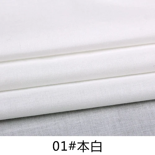 01 white Хлопок, однотонный, тонкий, высокой плотности, белый, черный, красный, розовато-лиловый, синий, бежевый, серый, ткань для лета, Apperal подкладка для платья - Цвет: 01 white