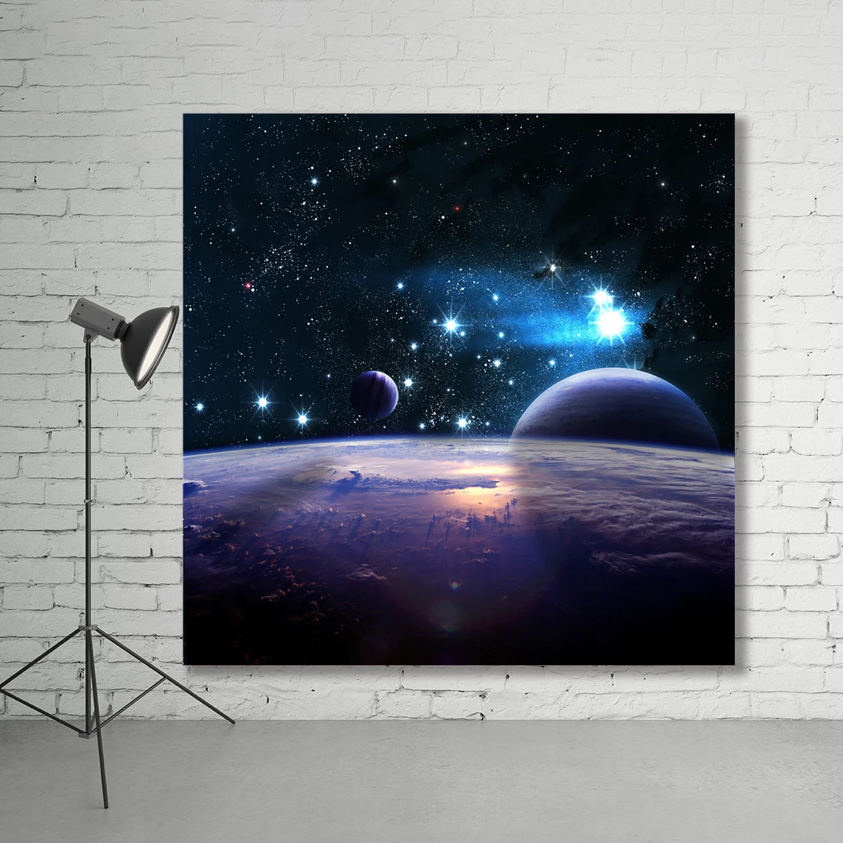 

Blue Earth Planet Universe Space Starry Sky Party Decoration Photophone Backdrop Photo Studio Props Photography Background Vinyl