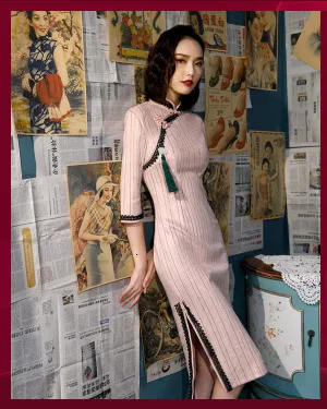 SHENG COCO осенние улучшенные шелковые Cheongsam китайские платья 4XL длинное вечернее Ципао женское тонкое шелковое китайский, Восточный стиль платье