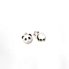 10 наклеек, эмалированные Подвески в виде панды, металлическая подвеска, серьги золотого цвета, брелки, модные подвески сделай сам для изготовления ювелирных изделий