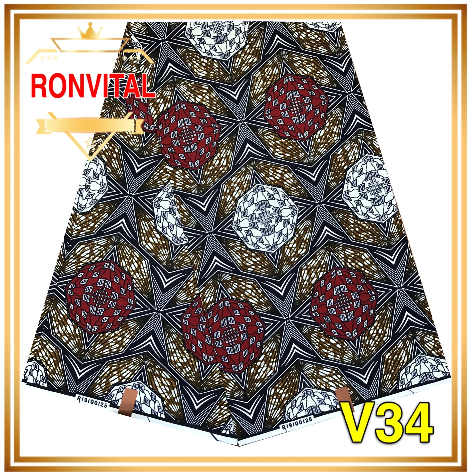 Ткань RONVITAL восковая 100% хлопок сделай сам материал Анкара 6 ярдов/шт Бесплатная