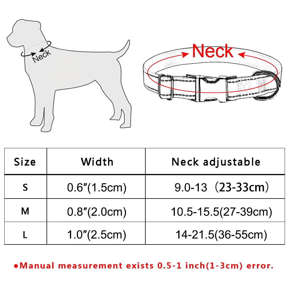Fabric Dog Collar Personalized Custom Engraved Puppy Name Adjustable Pet S M L | Дом и сад