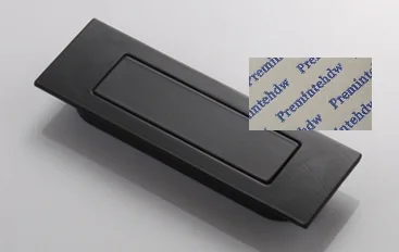Black Цинковый сплав сарай раздвижной карман деревянная рама двери шкафа утопленный флеш палец тяга Весна пылезащитный чехол - Цвет: Black