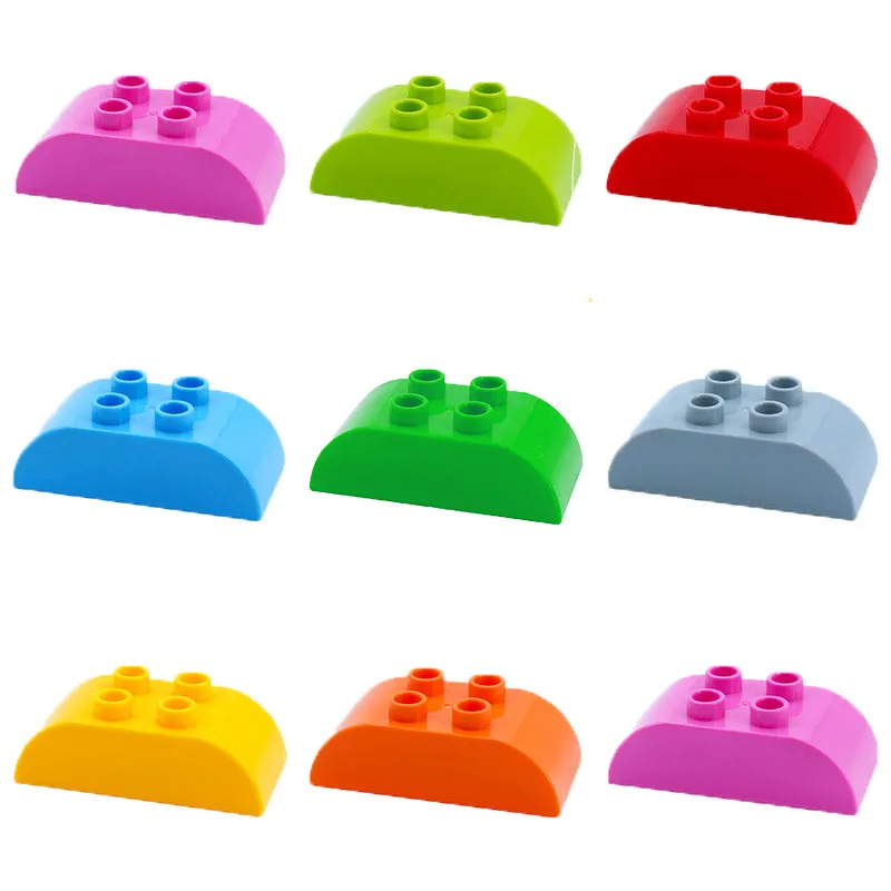 6 шт./лот 2x4dots изогнутые кирпичи крупные частицы строительные блоки аксессуары
