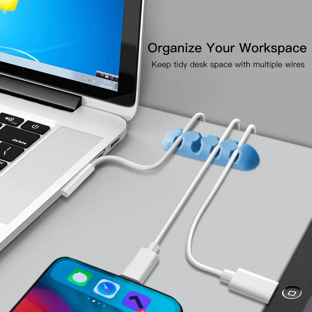 ANMONE 2 шт. кабель управление зажимы провода намотки наушников Держатель