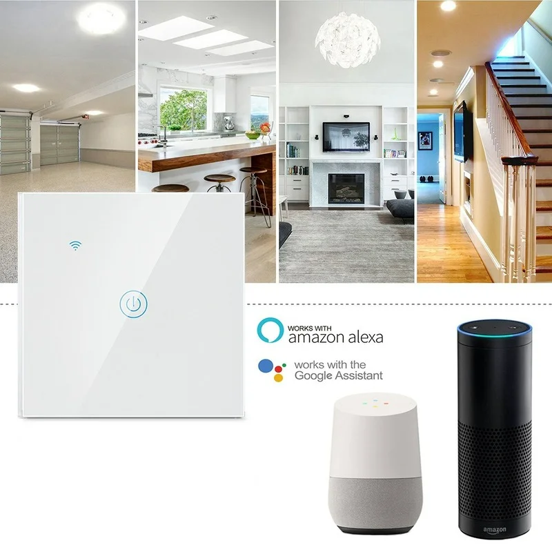 

Умный настенный сенсорный выключатель ZigBee Tuya, выключатель с голосовым управлением и Wi-Fi для умного дома, 2/3 каналов, стандарт ЕС, 1/3/4 клавиши, ...
