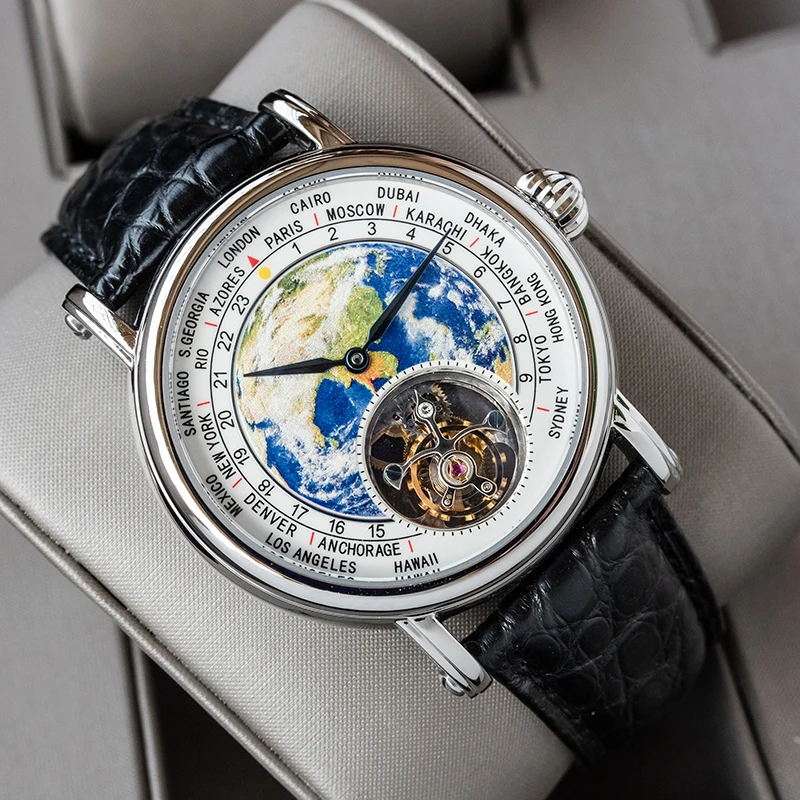 Sugess ST8000 сапфир Tourbillon двигаться Для мужчин t Элитный бренд часы механические из