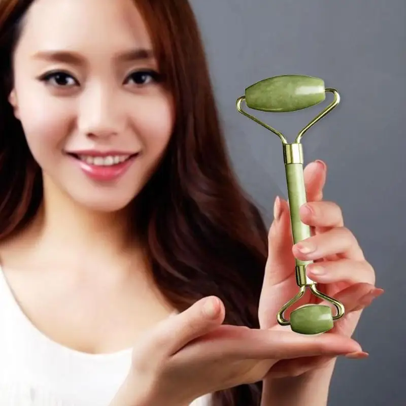 

2pcs Natural Jade Massage Facial Roller Guasha Board Face Jade Stone Roller Beauty Massage Tool Face Lift Massager Skin Care