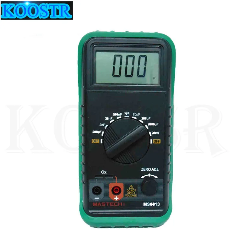 MASTECH MS6013 портативный 3 1/2 цифровой измеритель емкости тестер конденсатора 200pF до