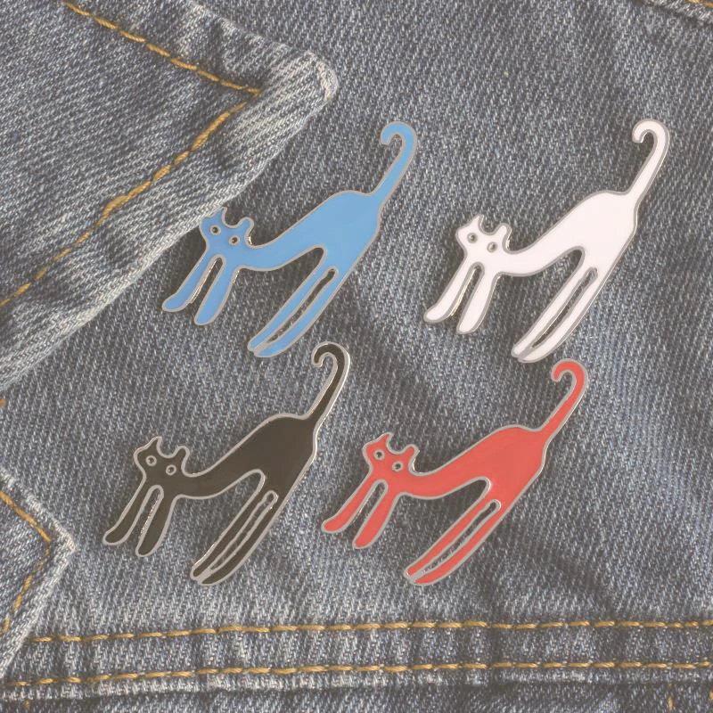 4 шт./компл. шпилька с подвеской Кот эмалированная булавка для кошачьего лацкана