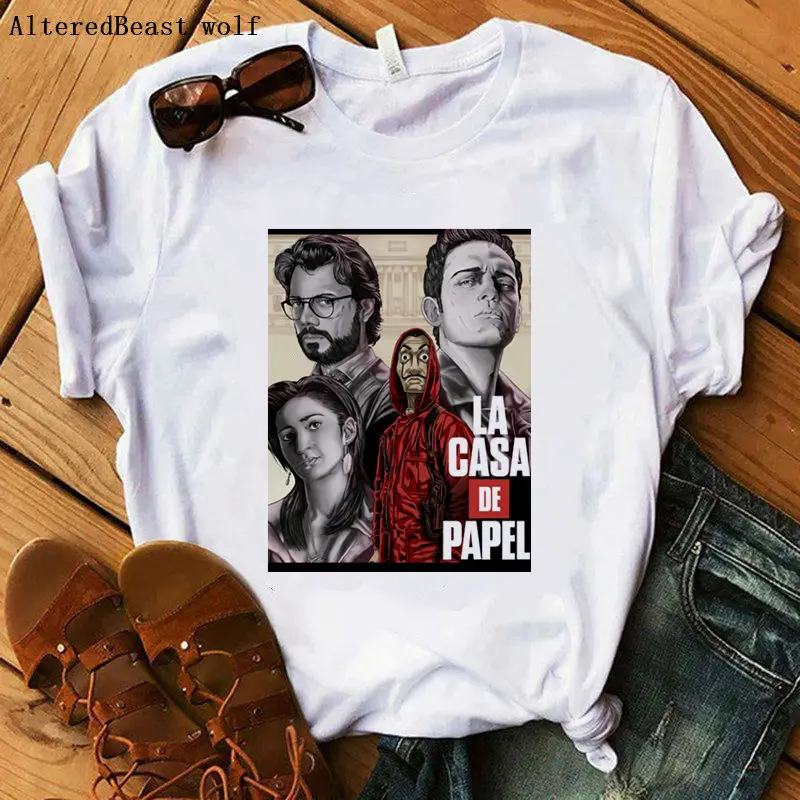 Movie Money Heist The House Of paper футболка La Casa De Papel футболка Женская мода Повседневная футболка женская летняя женская