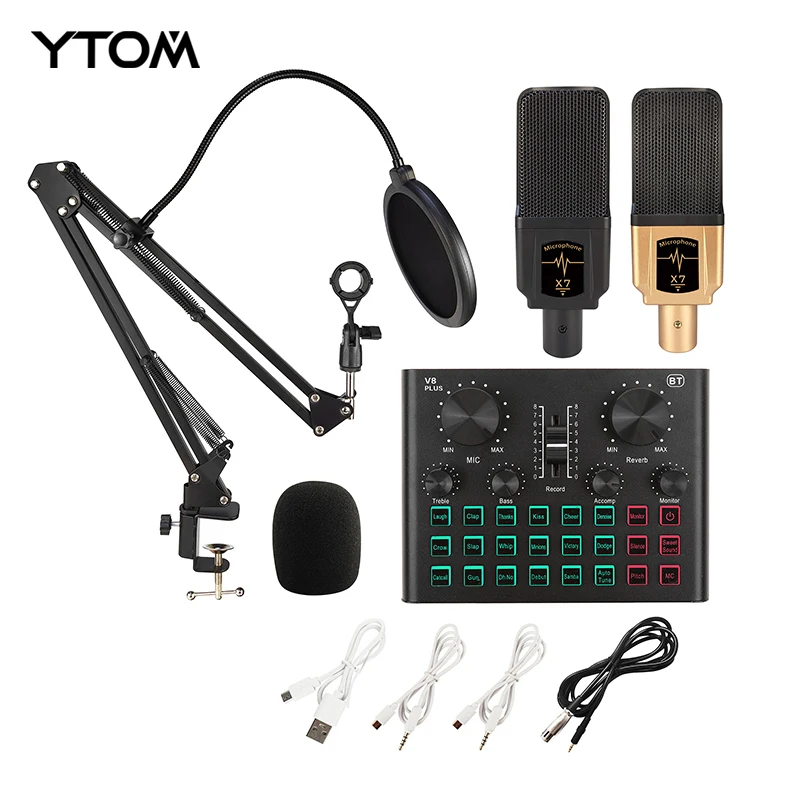 

New Professional Condenser Microphone Recording Microphone with sound card for Computer Karaoke KTV tiktok YouTube BM 800 BM800