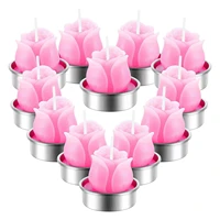 12pcs 3d cactus candle simulated plant set home decoration valentines day rose flower tealight candles for weddings valentine