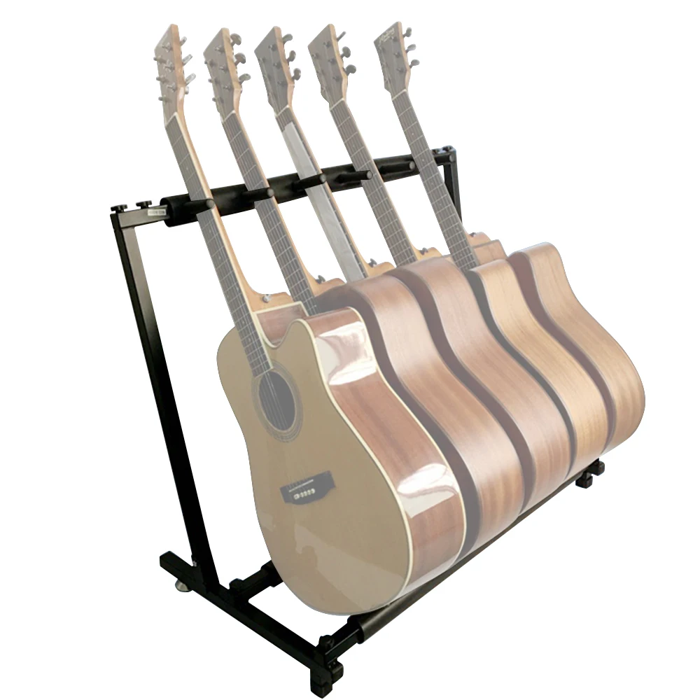 

Multi Guitar Stand 5 Holder Foldable Universal Display Rack Portable Black for Classical Acoustic, Electric, Bass Guitar stand