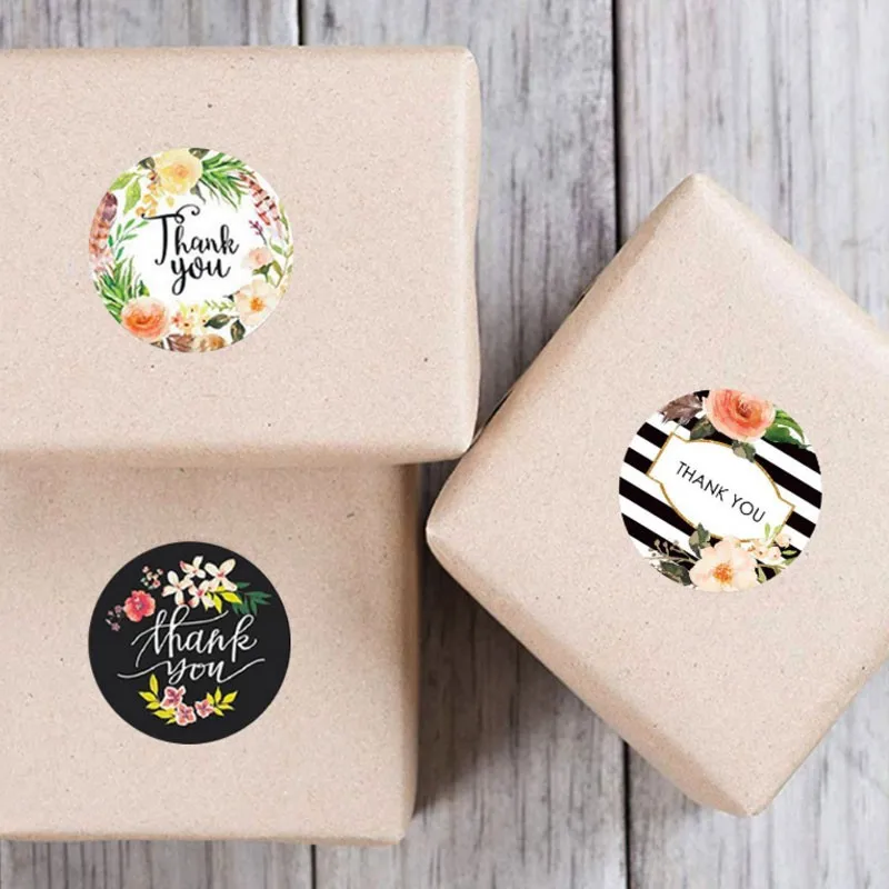 

500 pieces of roll flower handmade crafts decoration thank you sealing sticker Christmas decoration holiday gift decoration