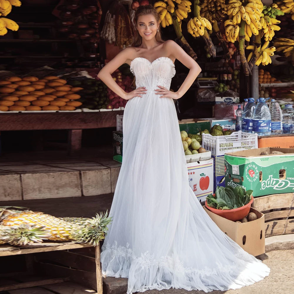 

Женское свадебное платье It's yiiya, белое кружевное ТРАПЕЦИЕВИДНОЕ платье без рукавов и бретелек на молнии на лето 2019