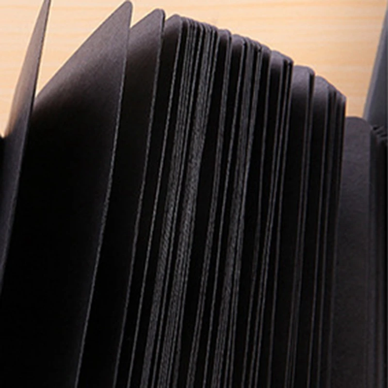 

Black Card Notebook Diary DIY Blank Black Paper Sketch Book 96